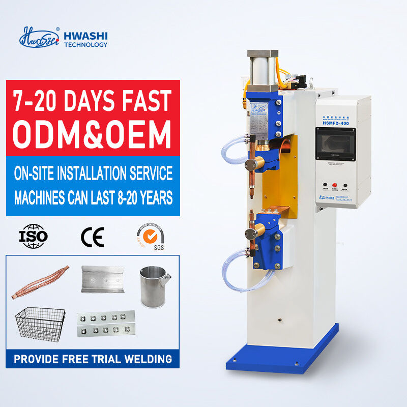 HWASHI 75KVA قدرت عمودی نوع فرکانس متوسط اینورتر دستگاه جوش نقطه ای CE / CCC / ISO گواهینامه